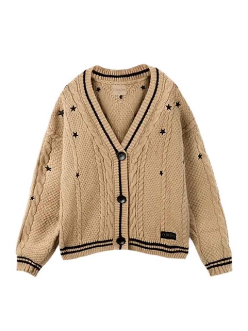 Taylor Swift Fearless Beige Cable Knit Star Cardigan Sweater